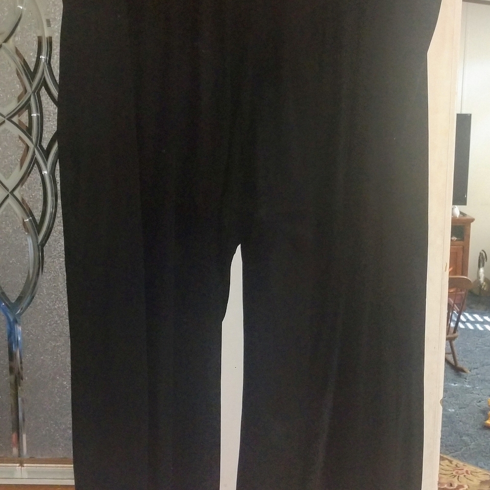Wide leg sheer black pant